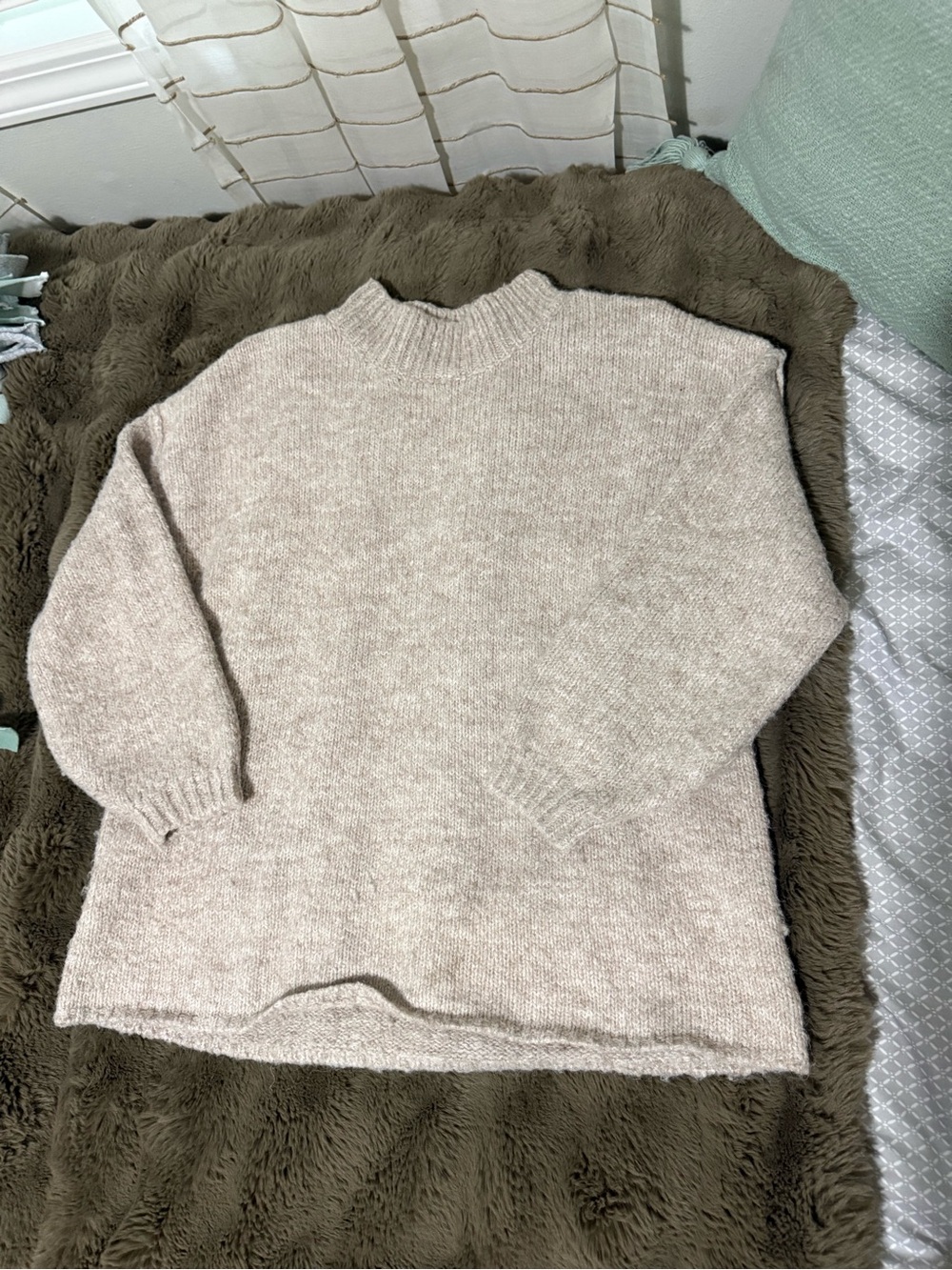 Amazon Beige Cowlneck Women's Sweater